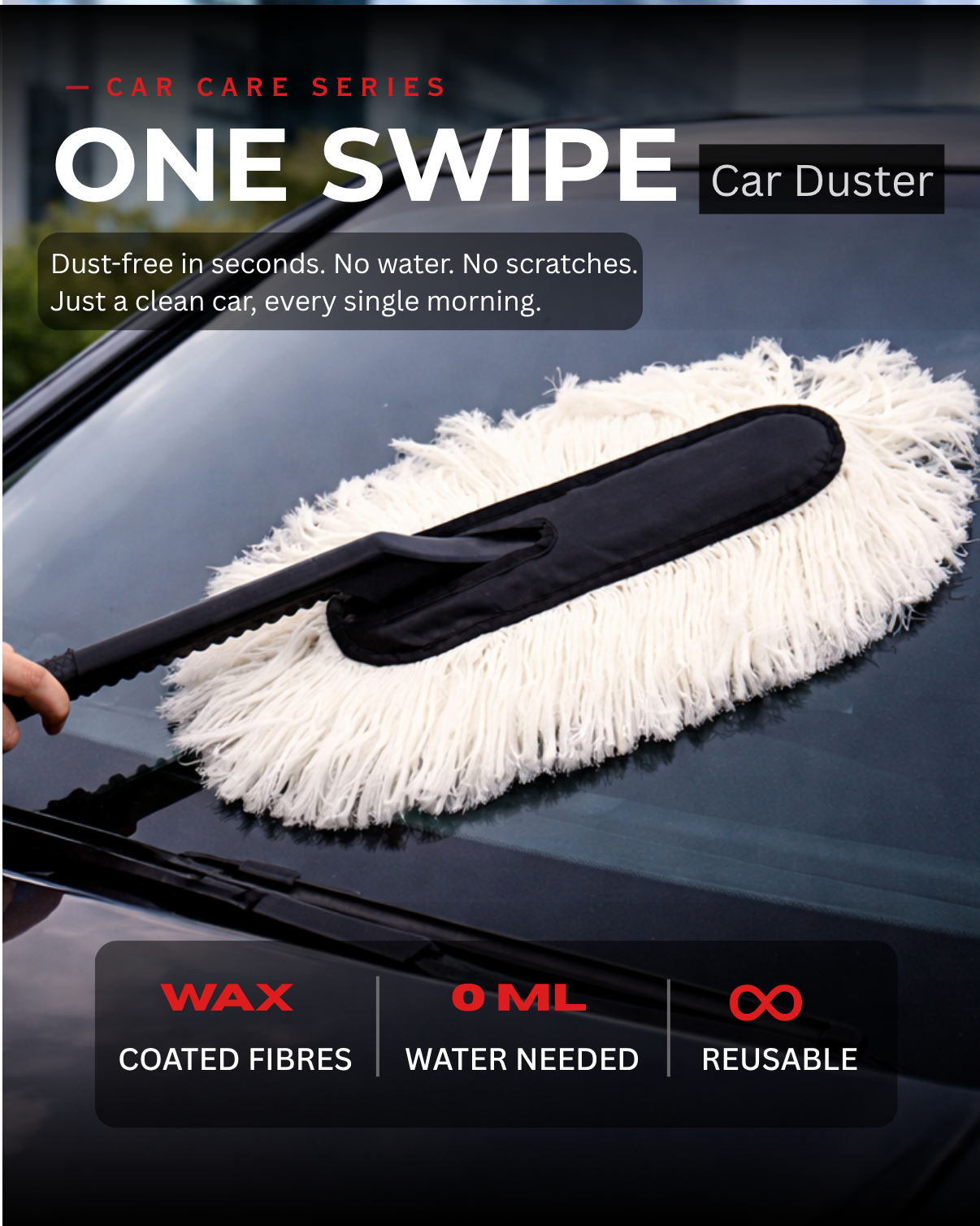 PRIOR One swipe Car Duster (with wax coated strands)