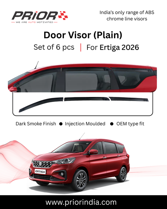 Plain Door Visor for Suzuki Ertiga (2025 onwards) | set of 6 pcs