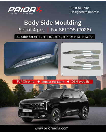 Body side moulding for KIA SELTOS (2026 onwards) | set of 4 pcs