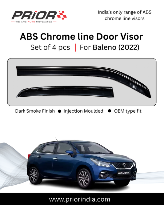 ABS Chrome Line Door Visor for Suzuki Baleno (2022) | set of 4 pcs
