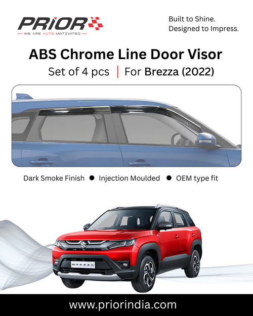 ABS Chrome Line Door Visor for Suzuki Brezza (2022) | set of 4 pcs