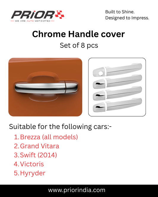 Chrome Handle Cover for Suzuki Brezza/ Grand Vitara/ Victoris | Set of 8 pcs