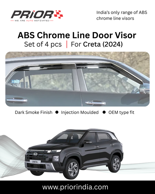 ABS Chrome Line Door Visor for Hyundai Creta (2020 onwards) | set of 4 pcs