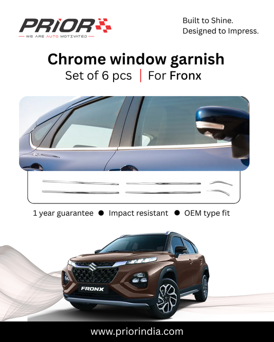 Chrome Window garnish (ABS) for Suzuki Fronx | set of 6 pcs
