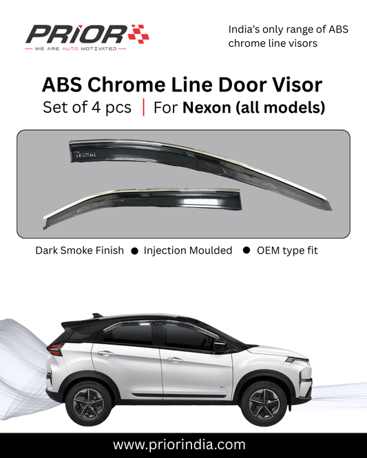 ABS Chrome Line Door Visor for TATA Nexon | set of 4 pcs