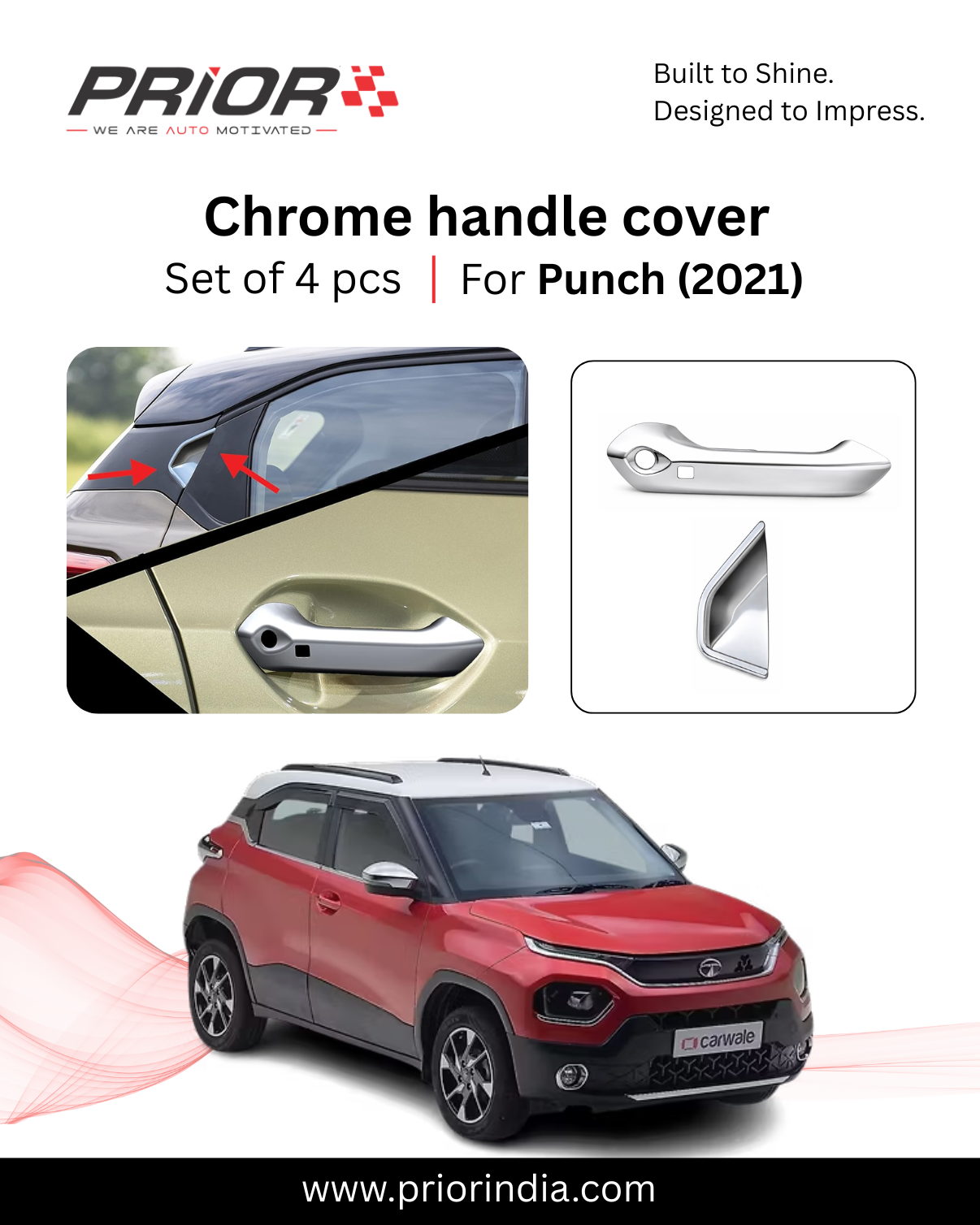 Chrome Handle Cover for Tata Punch | Set of 4 pcs