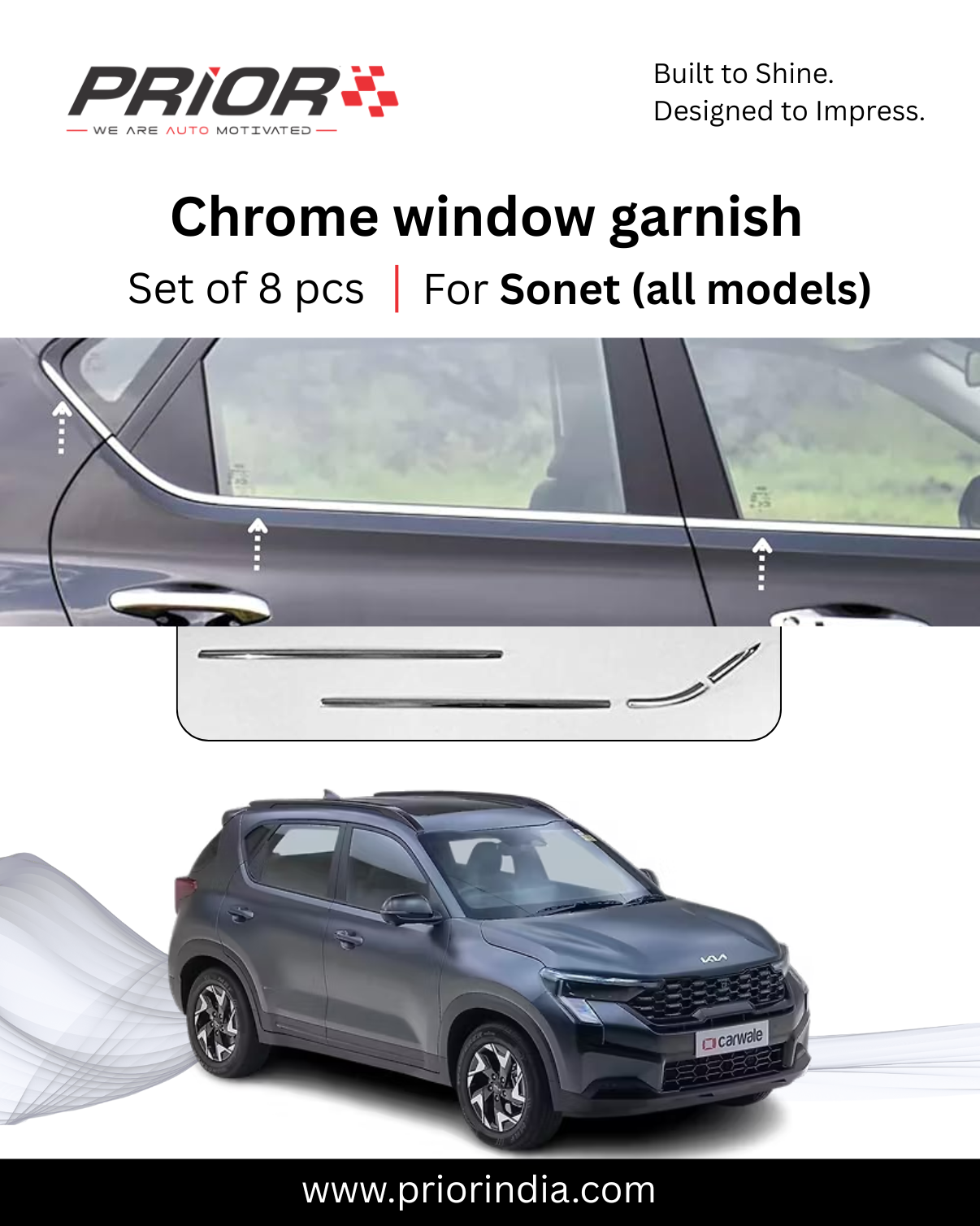 Chrome Window garnish (ABS) for Suzuki Swift (2024) | set of 6 pcs