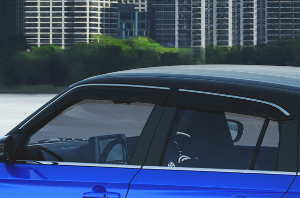 ABS chromeline door visor for Maruti Suzuki Swift 2024 | Set of 4 pcs