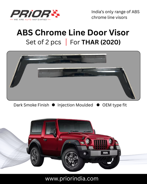 ABS Chrome Line Door Visor for Mahindra THAR | set of 2 pcs