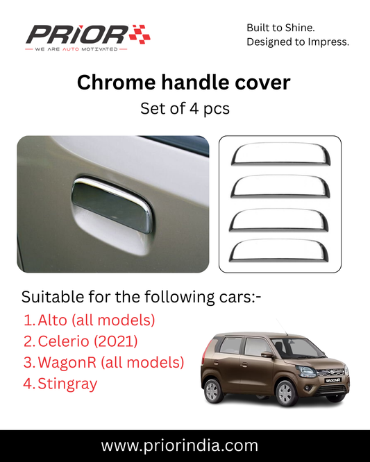 Chrome Handle Cover for Suzuki alto/ wagonR/ Celerio 2021 | Set of 4 pcs