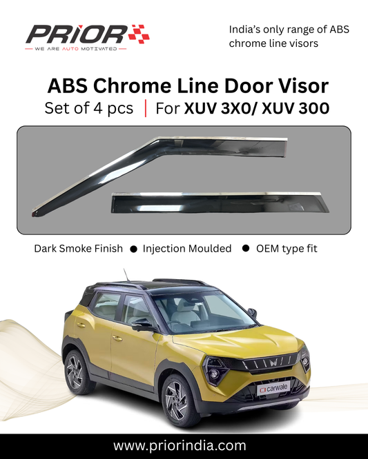 ABS Chrome Line Door Visor for Mahindra XUV 3XO / XUV 300 | set of 4 pcs