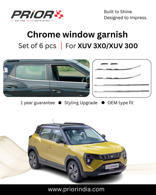 Chrome Window garnish (ABS) for Mahindra Xuv 3XO | set of 6 pcs