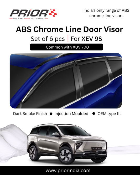 ABS chromeline Door Visor for Mahindra XEV 9S | set of 6 pcs