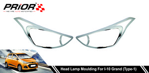 Head Lamp Moulding for i10 Grand (Type-1) 2013-Onwards Model (Set of 2 Pcs.)