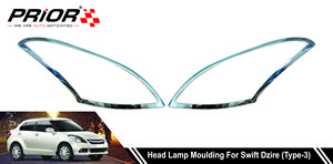 Head Lamp Moulding for Swift Dzire (Type-2) 2017-Onwards Model (Set of 2 Pcs.)